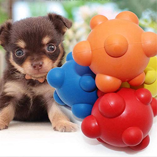 Yiyu Respiración del Perro de Goma 4pcs Juguete Irregular Que Salta la Bola del Juguete del Perro casero de mascar Activo Juguete Molar Delicioso Perro Bola for Fresca y Formación x (Color : 4pcs)