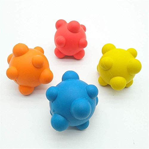 Yiyu Respiración del Perro de Goma 4pcs Juguete Irregular Que Salta la Bola del Juguete del Perro casero de mascar Activo Juguete Molar Delicioso Perro Bola for Fresca y Formación x (Color : 4pcs)
