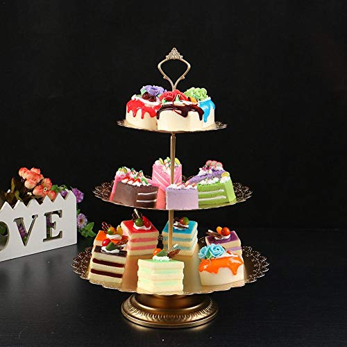 yizhi2325 12 Unidades/Juego de Exhibición de Soportes de Torta, Tenedor de Postre, Estante para Banquetes de Boda de Hierro Forjado Decoración de la Mesa de Rack de Cristal