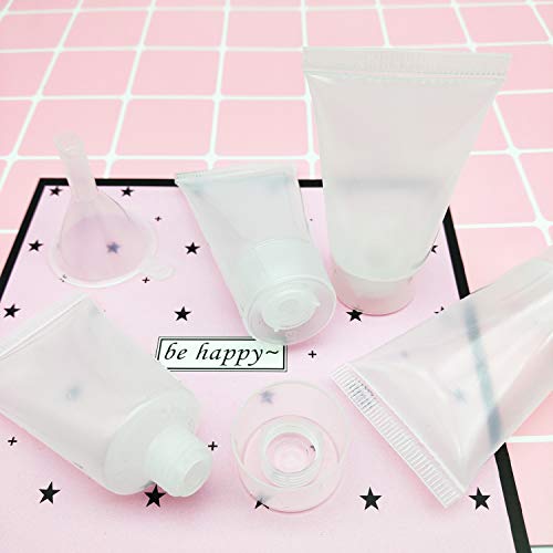 YLX 15 ml Tubos vacíos Contenedores cosméticos Transparentes Tubos de plástico rellenables Juego de Botellas cosméticas vacías (20 ml)