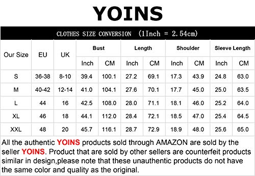 YOINS - Jersey de punto para mujer, diseño de patchwork 2-azul S