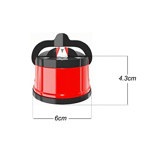 Yolistar Afilador De Cuchillos con Base de Ventosa Antideslizante, Profesional Afilador de Cuchillos Manuales para Todos los Tipos de Cuchillos, 60 x 60x 50 mm
