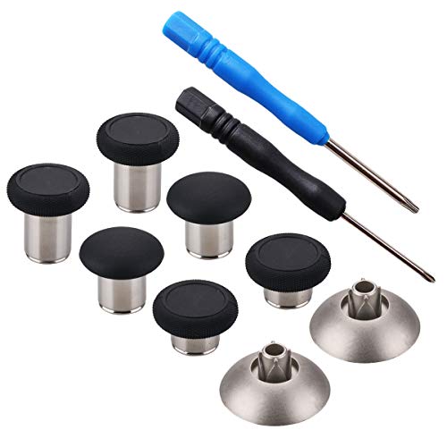 YoRHa 8 en 1 Metal magnético Thumbsticks Analog Sticks Joysticks Reparación de repuesto Kits(negro) para PS4/Slim/Pro & Xbox One/Elite/X/S Mando con Destornilladores