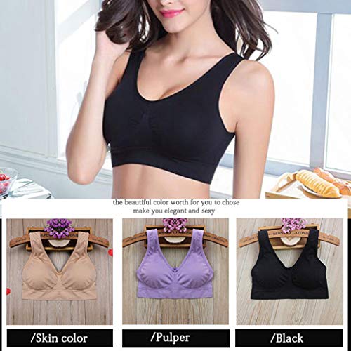 Youliy - Sujetador deportivo para mujer, sin acolchado, sin costuras, para yoga, fitness