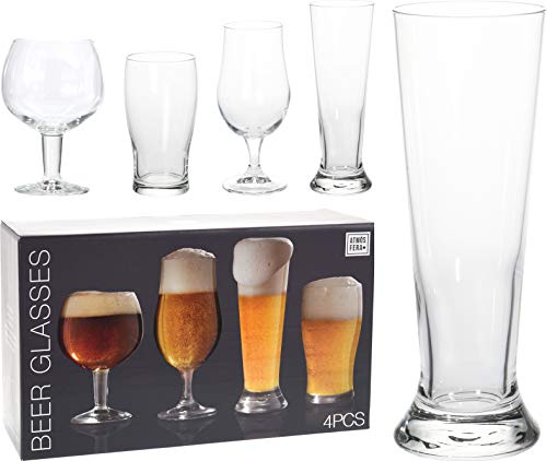 Your castle - Juego de vasos de cerveza (4 unidades, cristal)