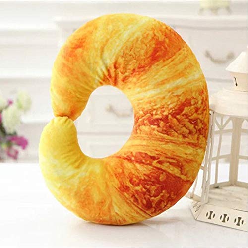 Yqs Almohada de Viaje Portátil en Forma de U Almohada for Cuello Camarón Regalo Viaje 3D Pan Pimienta Berenjena Tipo Almohadilla del hogar del Recorrido decoración de la Oficina Confort Almohada