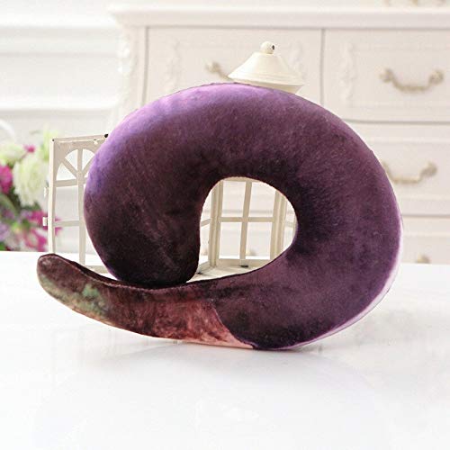Yqs Almohada de Viaje Portátil en Forma de U Almohada for Cuello Camarón Regalo Viaje 3D Pan Pimienta Berenjena Tipo Almohadilla del hogar del Recorrido decoración de la Oficina Confort Almohada