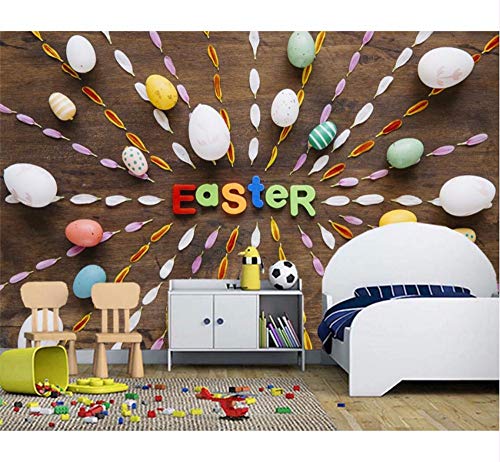 Ytdzsw Huevos de Pascua con letras inglesas, papel pintado para sala de estar, sofá, TV, dormitorio, cocina, restaurante, bar, murales, 350 x 245 cm