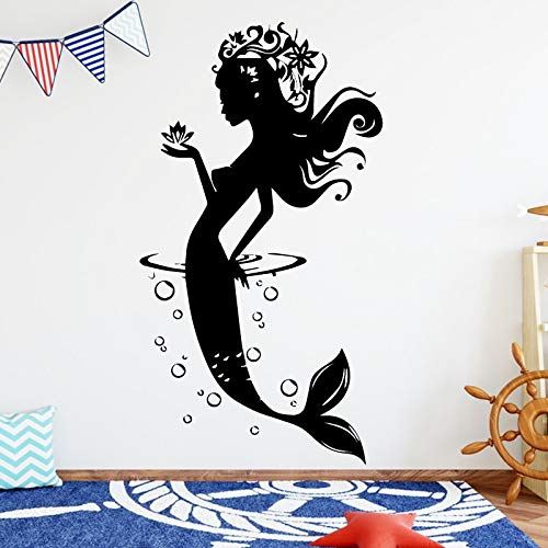 YuanMinglu Pegatinas de Pared Creativas Hermosas de la Sirena Pegatinas de Pared decoración del hogar habitación del bebé Fondo de la Pared Pegatinas de Arte Mural 84X157.5CM