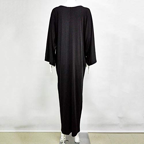 Yudesun Ropa Mujer Vestidos Musulmán - Modesto Kaftan Abra Togas Islámica Murciélago Mangas Fiesta Vestirse Vestido,Negro,XL=Etiqueta 2XL
