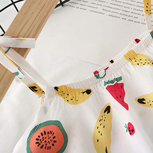 YWLINK Verano Conjuntos NiñA Sin Mangas con Estampado De Frutas Camisola Manga Corta Camiseta+Pantalones Cortos+Sombrero De Paja Conjunto De 3 Piezas Fiesta De CumpleañOs(Amarillo,18-24 meses/100)
