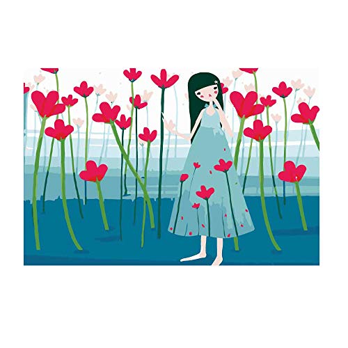 YXQSED Madera enmarcada DIY Pintura por Números Pint por Número de Kits for Adultos Mayores Avanzada Niños Joven - Petal Girl(62) 20x30cm