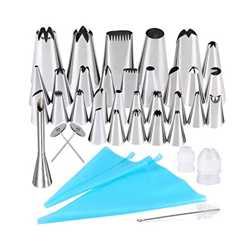 YZG LIFE Kit Boquillas Manga Pastelera, Kit de Puntas de boquillas para glaseado de tortas para Pastel Cupcake Decorating Cookies Pastelería Que Hace la Herramienta (39PCS)