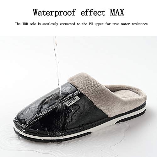 Zapatillas de Estar por casa Mujer Invierno Peluche Cerradas Andar Calienta Pantuflas Slippers Originales Termicas Zapatos (36/37 EU, T-Black)
