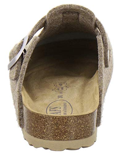 Zapatillas de estar por casa para mujer, de fieltro, cómodas, cálidas, para invierno, fabricadas en Alemania 26900, color Beige, talla 36 EU