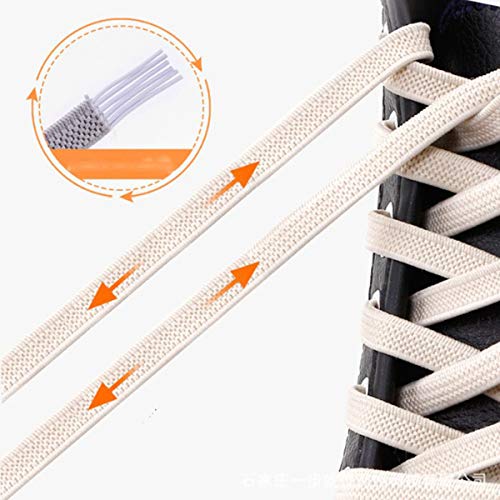 Zapatos 1 par 100cm Sin lazo Lazy cordones de goma Deportes de encaje elástico planas del color del caramelo cordones DIY hecho a mano, Rose