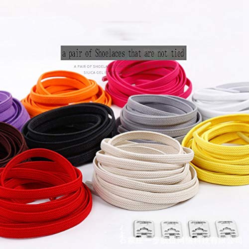 Zapatos 1 par 100cm Sin lazo Lazy cordones de goma Deportes de encaje elástico planas del color del caramelo cordones DIY hecho a mano, Rose