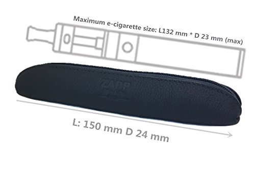 ZAPP- Estuche 100% piel de vaca para Cigarrillos Electrónicos (tamaño M, negro), adecuado para el tipo de batería 1500 mah, 2100 mah…