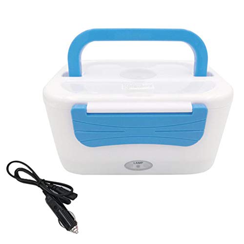 ZC Dawn Portátil del calientaplatos de calefacción, Caja de Almuerzo eléctrica de 12V / 40W 110V220V, el Carro del Coche Casa Trabajo Uso,Azul,12V