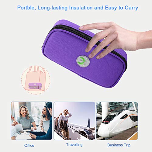 Zerodis - Estuche de Viaje para refrigerador de insulina portátil, Organizador diabético, Bolsa de refrigeración médica para Viajes al Aire Libre (Morado)