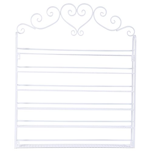 Zerone Expositor para Uñas, Estante de Pared Polaco de 6 Capas Organizador de Metal Soporte de Exhibición de Esmalte de Uñas (Blanco)