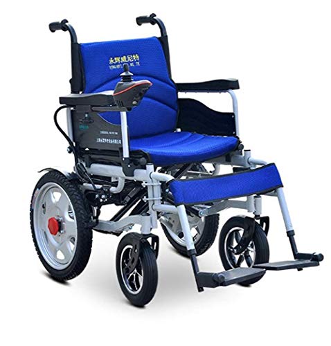 ZHENAO Silla plegable plegable plegable de la ayuda de la movilidad de la energía, silla de ruedas eléctrica ligera de transporte plegable, silla de ruedas motorizada, silla de rued