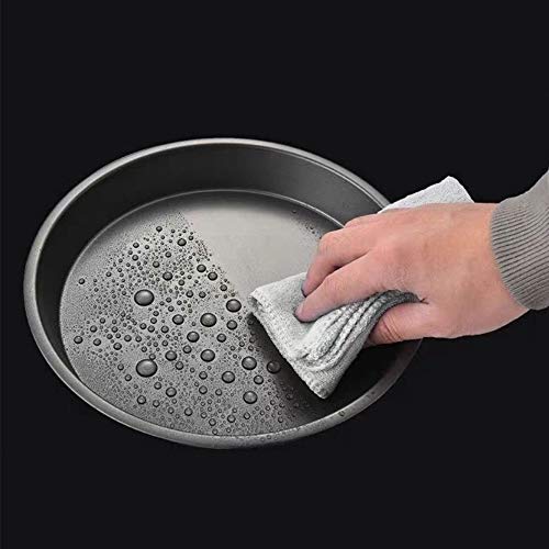 Ziyero 2 Piezas Juego Bandejas Pizza Horno Redondas y Antiadherentes Acero al Carbono para Familias, Restaurantes, Panaderías, Escuelas de Cocina, Pizzerías, Parrillas, Galletas, Pan—Negro, 8", 9"