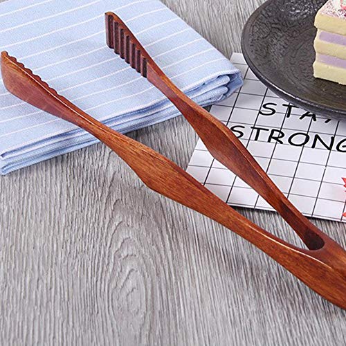 Ziyero Clip Comida de Madera Natural Pinzas Multiusos de Cocina de Madera Herramientas Pinza de Tostadas Duradero, Ecológico, Adecuado para Cocina, Camping, Parrilla, Buffet, Restaurante Etc(Marrón)