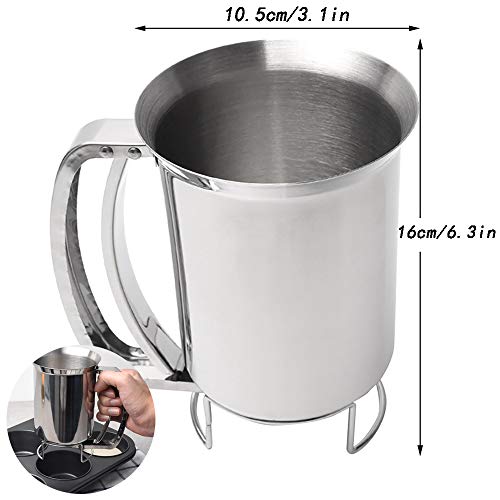 Ziyero Utensilios de cocina embudo de masa Embudo De Masa De Acero Inoxidable dispensador masa reposteria Adecuado para cocinas domésticas modernas, pastelerías,panaderías, tiendas de jugos,etc（Plata）