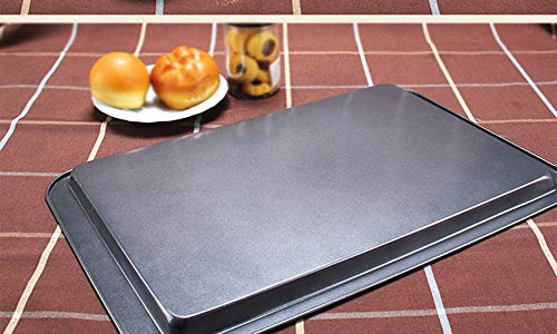ZJH Bandeja de Horno, Grande Antiadherente Bandeja de Horno Rectangular 43.5cm * 29.5cm Ancho-Sided Bandeja del Horno Bandeja de Horno Turrón de Hogares