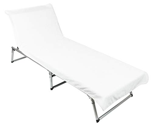 ZOLLNER Toalla para Tumbona de Playa y jardín, algodón, Blanca