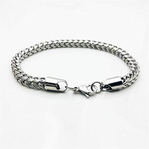 ZSDGY Pulsera de Moda de Color Acero, Pulsera de Acero de Titanio Cuadrado de Personalidad para Hombres