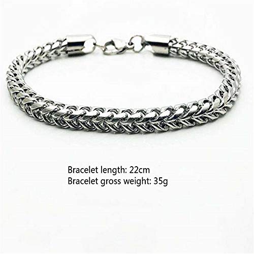 ZSDGY Pulsera de Moda de Color Acero, Pulsera de Acero de Titanio Cuadrado de Personalidad para Hombres