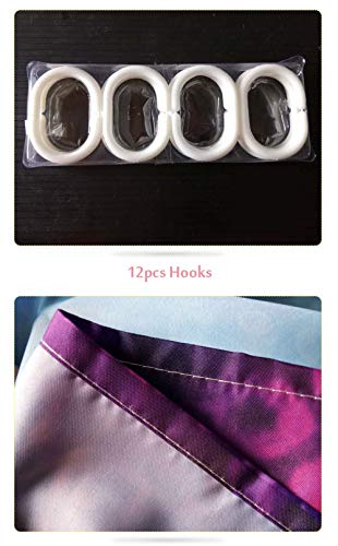 ZSQQSCL Cortina De Ducha,Personalidad Durazno Rosa Corazón Amor Madre Patrón Matéria 100% Poliéster Impermeable Resistente Al Moho Cortinas De Baño con Ganchos De 12Pcs para El Hogar Y La Protección