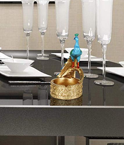ZUQIEE Cenicero Peacock Europea Cenicero Resina Creativa Restaurante Bar Tienda Grande Decoración 14X8X9.5cm