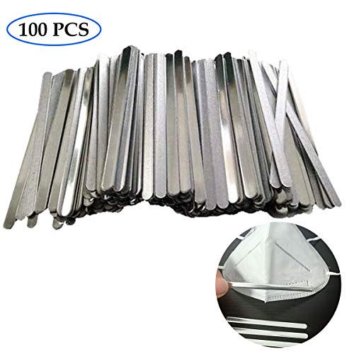 100 Pcs Clip para Puente de Nariz,90mm, Aluminio,Nariz Puente Tira, Metal para Puente de Nariz,Soporte para puente de Nariz,Alambre de Nariz Flexible para DIY Fabricación Manualidades