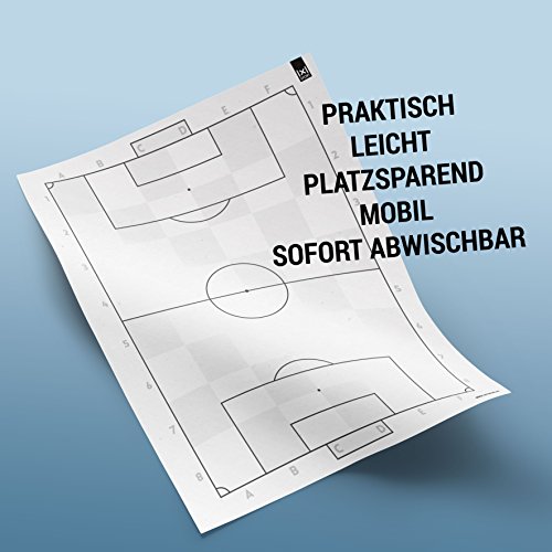 1x1SPORT - Folios de pizarra táctica para fútbol, Classic weiß