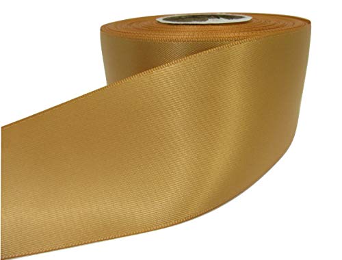 2 metros de 50 mm 2 Cinta de raso oro amarillo doble cara Favor de la boda decoración de Navidad de Pascua 50mm