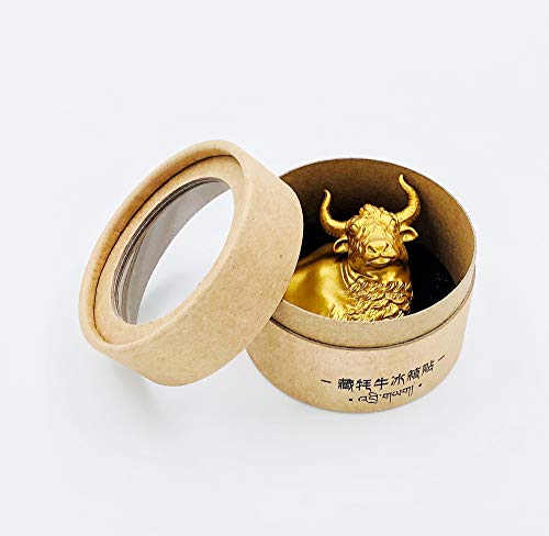 2 paquetes de imanes para nevera, decoración, cocina, hogar, restaurante, oficina, tablero blanco, armario, regalo, viaje, recuerdo, anáglifo de yak tibetano, diseño original en 3D (dorado)