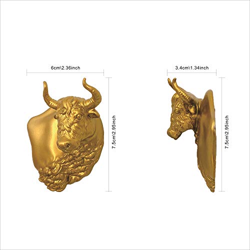 2 paquetes de imanes para nevera, decoración, cocina, hogar, restaurante, oficina, tablero blanco, armario, regalo, viaje, recuerdo, anáglifo de yak tibetano, diseño original en 3D (dorado)