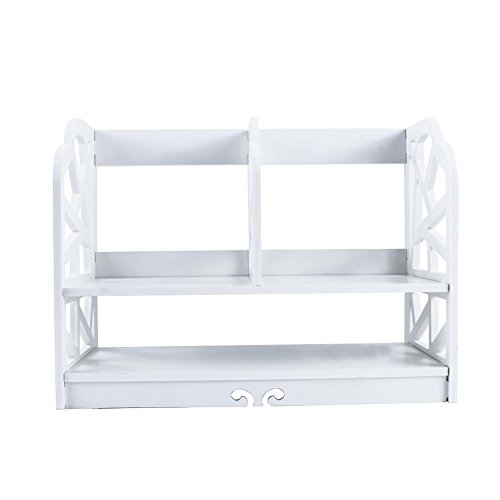 2-Tier DIY Estanteria de Libros de Madera, Estantería sobre Mesa para Libros Estantería Organizador de Escritorio Unidad de Caja para CD Libros Biblioteca Cosmeticos en Hogar Oficina, 41 x 21 x 30cm