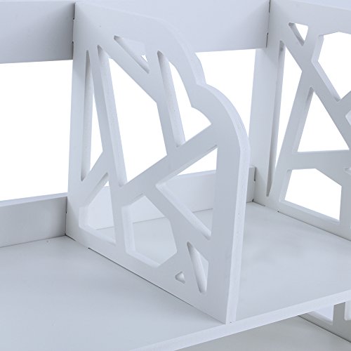 2-Tier DIY Estanteria de Libros de Madera, Estantería sobre Mesa para Libros Estantería Organizador de Escritorio Unidad de Caja para CD Libros Biblioteca Cosmeticos en Hogar Oficina, 41 x 21 x 30cm
