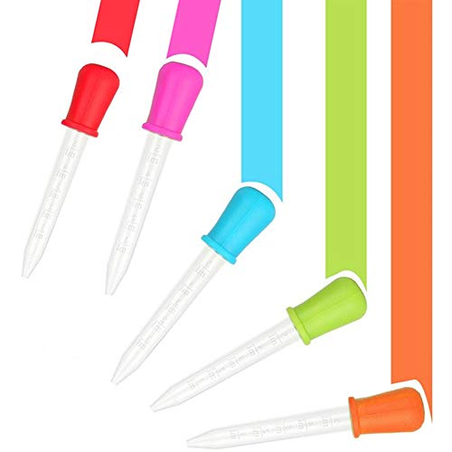 20 cuentagotas líquidas de plástico para hacer gomitas de cocina, moldes de golosinas, chocolate, golosinas, manualidades, 5 colores