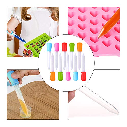 20 cuentagotas líquidas de plástico para hacer gomitas de cocina, moldes de golosinas, chocolate, golosinas, manualidades, 5 colores