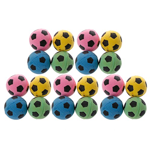 20 pelotas de fútbol de goma EVA para gatos, sin ruido, de espuma suave, para rascar
