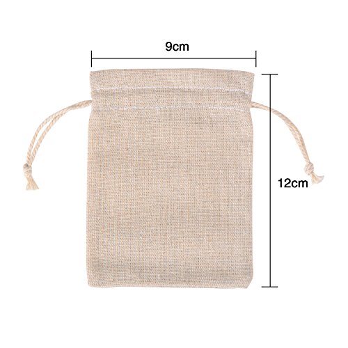 20 Piezas Bolsa de Muselina de Algodón con Cordón para Materiales de Fiesta de Boda y Manualidades, 4,7 por 3,5 Pulgadas