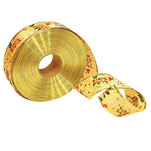2M Cintas y adornos de Navidad Decoraciones de árbol de Navidad Personalizadas Doble Cara Satén Cinta de Poliéster Rollos para Envoltura de Regalo, Decoraciones de Árbol