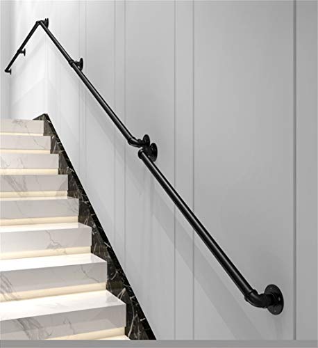 30-600cm Barandilla de Hierro Forjado de tubería Industrial Negra, barandilla de Escalera Antideslizante de Seguridad para discapacitados y Ancianos, Adecuada para inodoros de baño y pasamanos Inter