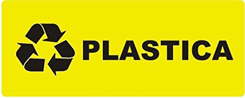 3000 placa targhe Cartel Adhesivo Pegatinas reciclaje plástico basura plastici (adhesivo 55 x 85 mm)