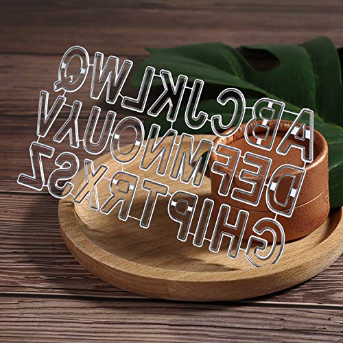36 Piezas Plantilla de Corte Conjunto de Letras Grandes+números Troqueles de Metal Alfabeto Grande Plata para Cutting Dies Bricolaje Álbum Recortes, Tarjetas de Papel Decoración del Libro Recuerdos